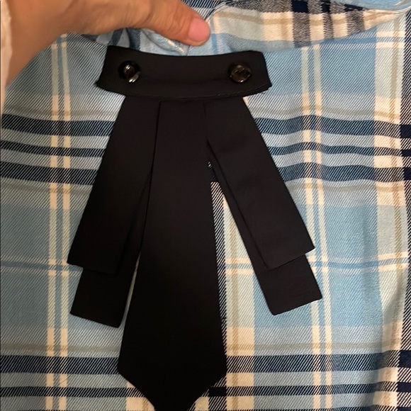 Hellbunny Blue plaid pleated skirt Dress - Picture 3 of 10